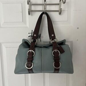 Used Coach Gray and Brown Satchel